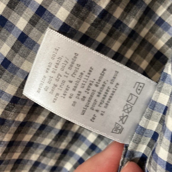 Rag & Bone Men’s Plaid Tailored Workwear Shirt Long-sleeved Blue Gray Cotton Med - Picture 10 of 11